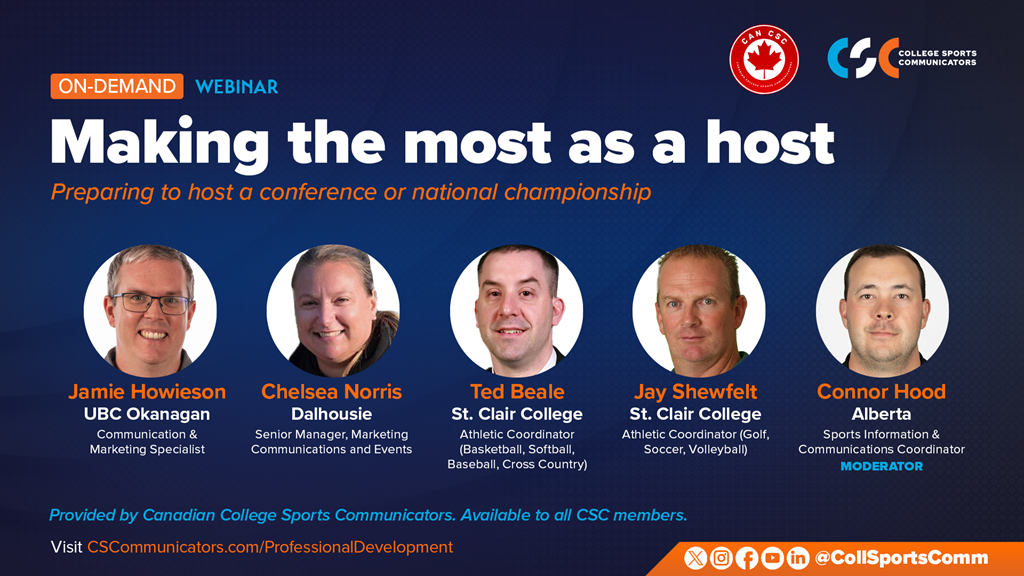 On-demand CAN CSC Webinar – Making the most as a host: Preparing to host a conference or national championship